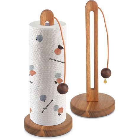 Porte sopalin en Bois d'acacia - Parfait pour Support sopalin et Porte essuie Tout-Compatible avec Rouleaux Standard et Grands (1/5)