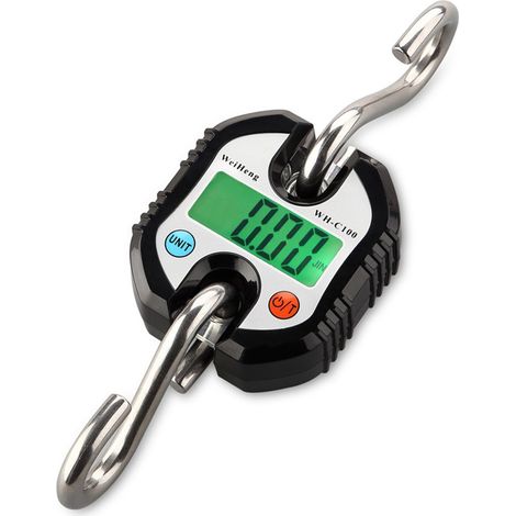Balance à bagages ING, balance pour valise, balance suspendue, crochet de pesage, balance de cuisine numérique, balance pour grue, balance numérique pour valise 150 kg avec crochet, noire-AquaForge