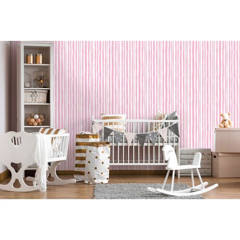 Wallarena Vliestapete Rosa Aquarell, für Kinderzimmer, 10 m x 50 cm – Komplettset inkl. Kleister & Anleitung (1/5)