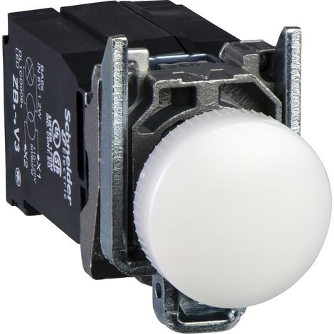 Voyant lumineux DEL Ø22 blanc alim transfo 400V vis étrier Harmony XB4