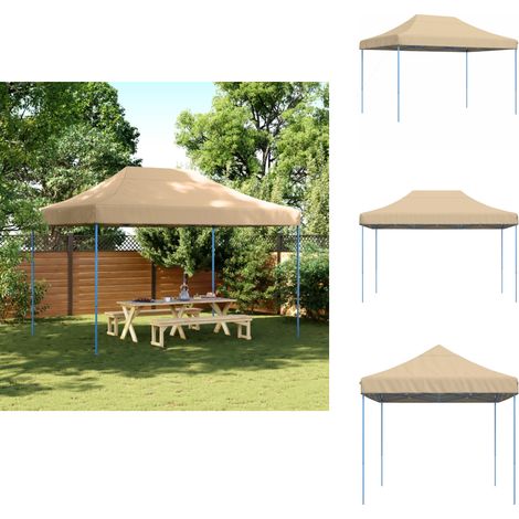 Partyzelt Faltbar Pop-Up Beige 410x279x315 cm - Outdoor-Pavillon - Gartenpavillon - Markise - Sonnenschutz - Festzelt (1/5)