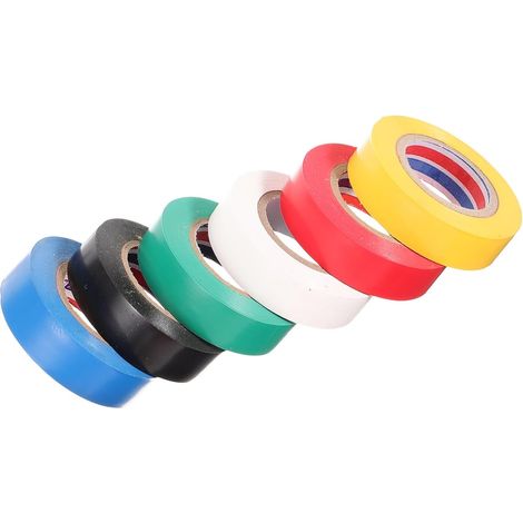 Lot de 6 rouleaux ruban isolant coloré en PVC pour le repérage et (1/5)