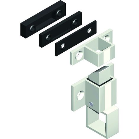 La Croisee Ds – Loqueteau pour meuble en aluminium laqué noir – Finition pour vasistas avec gâche et cales – Installation en applique (1/4)