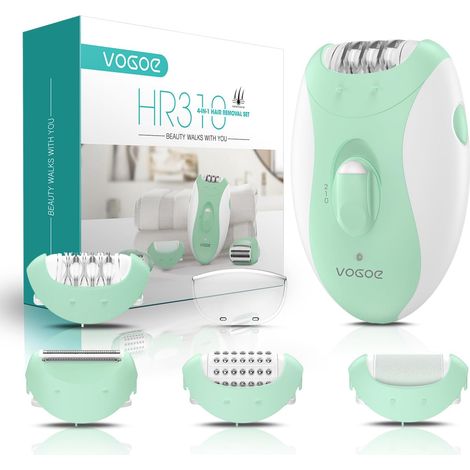 Women's Electric Hair Remover, 4 in 1 Hair Remover for the Body, Cordless Rechargeable Shaver for Face Legs Arm Armpit Bikini 2 Speed 21 Covered Tweezers Green (1/5)