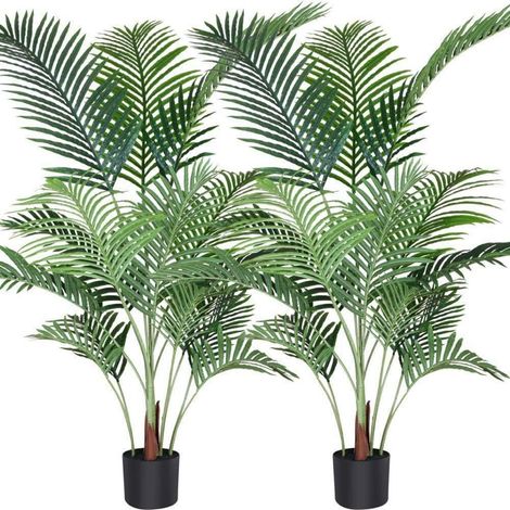 Künstliche Areca Palme 140 cm, 2 Stück, für Innen & Außen, realistisch, pflegeleicht (1/5)