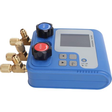 Double Jauge de Collecteur Numérique, Outil de Diagnostic Automatique CVC avec 94 Réfrigérants Pris en Charge, y Compris R32 R1234yf R410A R134a pour Test de Température de Pression et Système