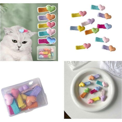 Lot de 10 pinces à cheveux « Love HairClip » mignonnes pour chiot, chien ou chat. (1/4)