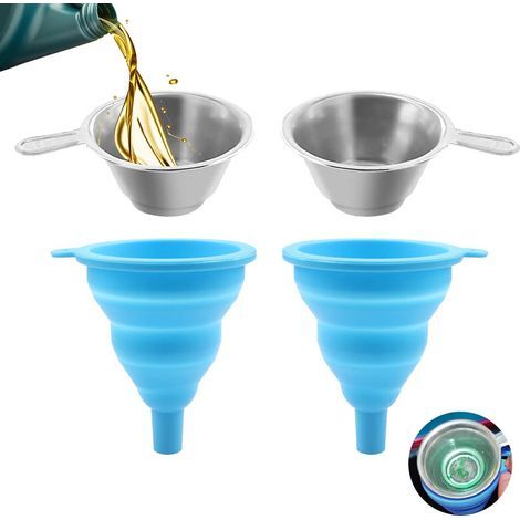 4-piece resin 3D printer funnel filter kit, 2 collapsible silicone funnels + filter (1/5)