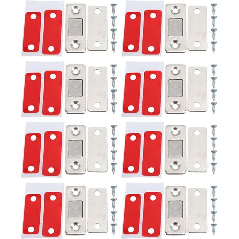 Lot de 8 loquets magnétiques en acier inoxydable pour portes de placar (1/5)