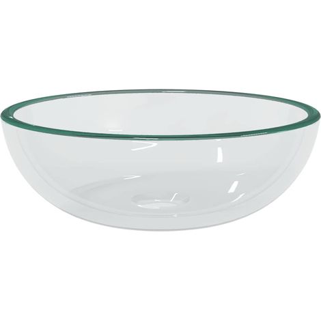 Lavabo vasque à poser Luxueux, Verre trempé Bac à laver, 35x12 cm Transparent OIB7322E (1/5)