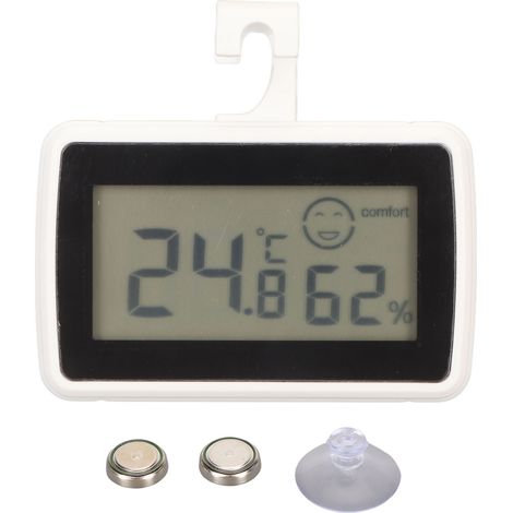 Digitales Hygrometer für den Innenbereich mit emotionaler Anzeige – Präzisionsthermometer fürs Schlafzimmer – Weiß und Schwarz (1/5)