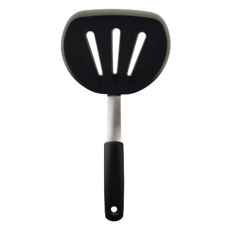 Spatule extra-large flexible ajourée en silicone résistant à la chaleur