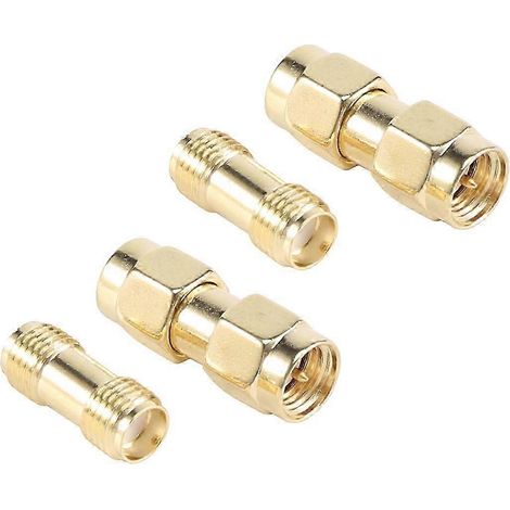 connecteur SMA mâle vers SMA mâle + 2 connecteurs adaptateurs coaxiaux RF SMA femelle vers SMA femelle