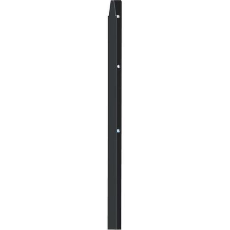Poteau pour clôture en acier plastifié gris – Dimensions 3 x 3 x 150 cm – Longue durée – 5 perçages pour fixation – Ferro Bulloni (1/2)