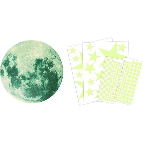 Lot de 435 stickers muraux lumineux rose, décalcomanies murales phosphorescentes, autocollants décoratifs pour chambre, plafond, animaux, lune et planètes, déco fluorescente scintillante. (1/5)