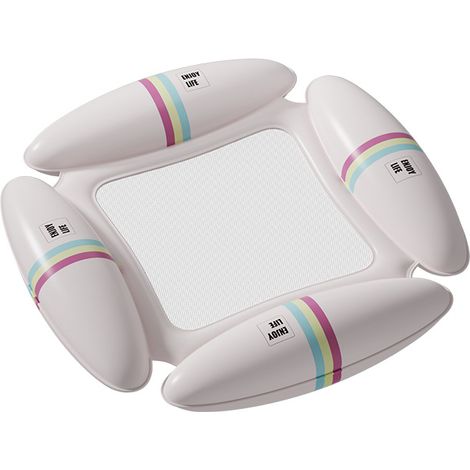 Neuheit 2026 – Aufblasbares PVC-Floss „Regenbogenwolke“ für Gewässer, faltbares Außen-Liegefloß (110 × 100 cm), aufblasbare Liege für Pool, See oder Strand
