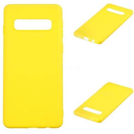 CUSTODIA PER SAMSUNG GALAXY S10 CUSTODIA IN SILICONE GIALLO CON RETRO RIGIDO