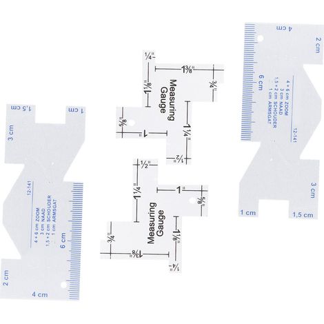 Règle en aluminium irrégulière pour couture, outil de mesure d'épaisseur, patchwork, courtepointe, tailleur. (1/5)