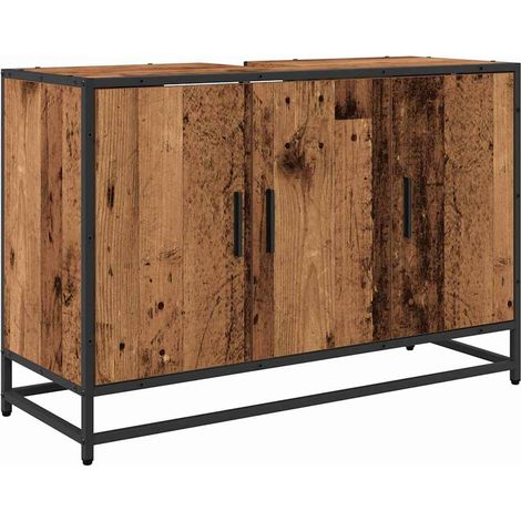 Maison Exclusive - Badezimmerschrank mit Tür Altholz 90 x 33 x 60