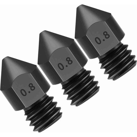 Buse en acier moulé MK8 pour imprimante 3D, diamètre 0,8 mm, lot de 3 (1/2)