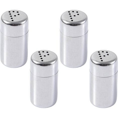 Ensemble de 4 mini salières/boîtes à épices/récipients à condiments en acier inoxydable – faciles à transporter pour les boîtes à épices dans les restaurants (1/5)