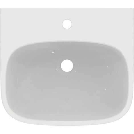 Ideal Standard I.LIFE A lavabo sospeso o da appoggio L.50 cm, monoforo, con troppopieno, colore bianco finitura lucido T451301 (1/5)
