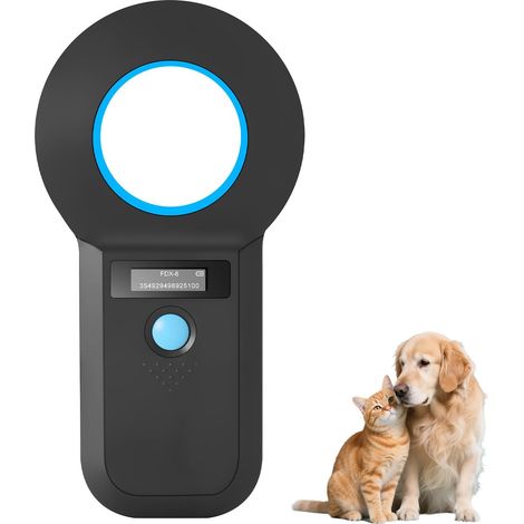 Lecteur de puces RFID pour animaux - Lecteur de puce Bluetooth pour chien/chat - 134,2 kHz - 128 pièces - Mémoire d'informations par jour - ISO11784/85/HFDX-B/EMID