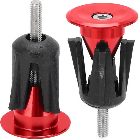 Set mit 2 Lenkerendkappen für Mountainbikes und Rennräder (rot) (1/5)