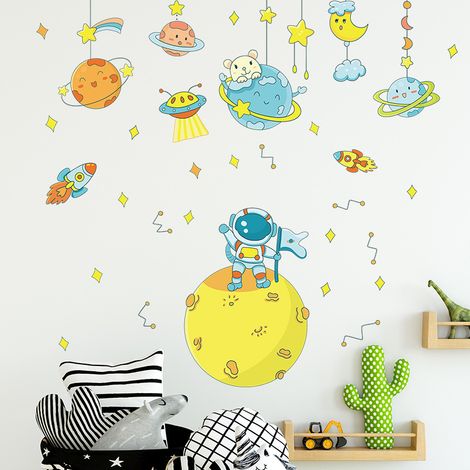 Décoration murale pour chambre d'enfant, autocollants de dessins animés, poster d'art mural, autocollants d'art à décoller et à coller pour la décoration des enfants et des écoles maternelles (1/5)