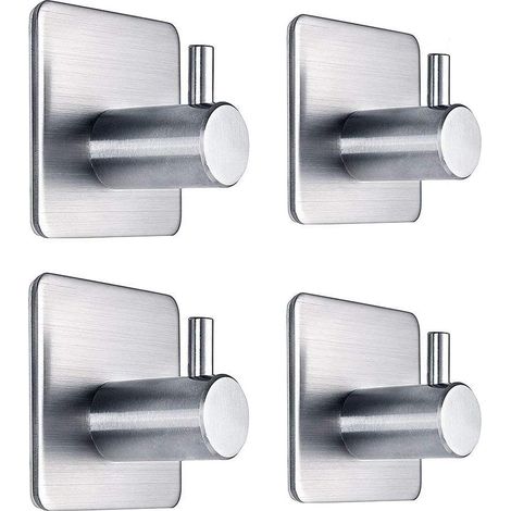 Handtuchhalter- 4er-Pack, Edelstahl, Silber, wasserdicht (1/5)