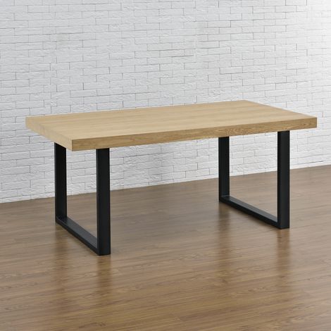 [En.Casa] – Set de 2 pieds de meuble rectangulaires en acier noir 90 x 72 cm – Support solide pour table à manger – Kit de montage inclus (1/5)