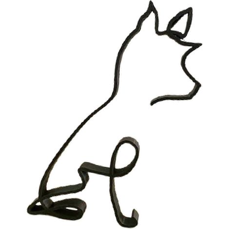 Sculptures décoratives abstraites de chiens et de chats, objets de collection, figurines d'animaux, statues, cadeau pour bureau ou meuble de rangement-10x10x1.6cm-E (1/5)