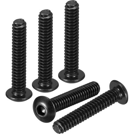 Vis À Tête Bombée À Six Pans Creux - 50Pièces - Pour Vélo De Route, Vélo Tout Terrain, Auto, Moto - Acier Inoxydable 304 Noir Oxyde - Fixations À Entraînement Hexagonal (1/5)