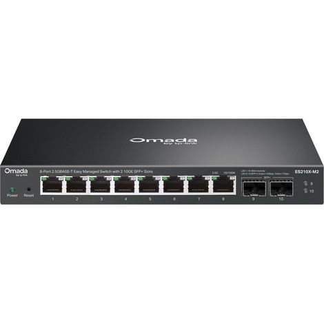 TP-Link ES210X-M2 switch di rete Gestito 2.5G Ethernet (100/1000/2500) Montaggio da desktop/parete Nero