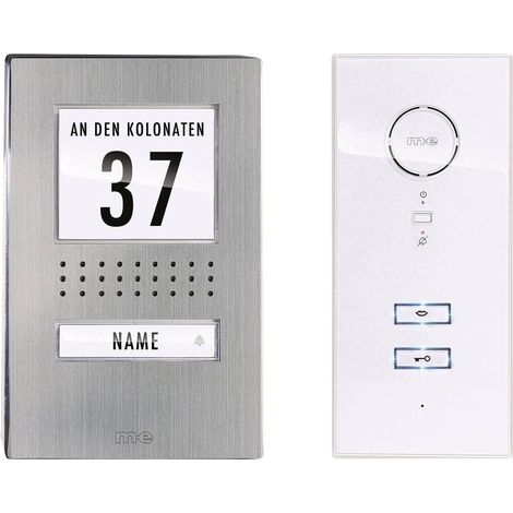 m-e modern-electronics ADV 111 WW Audio Vistadoor Interphone filaire Set complet 1 foyer acier inoxydable, blanc (1/2)