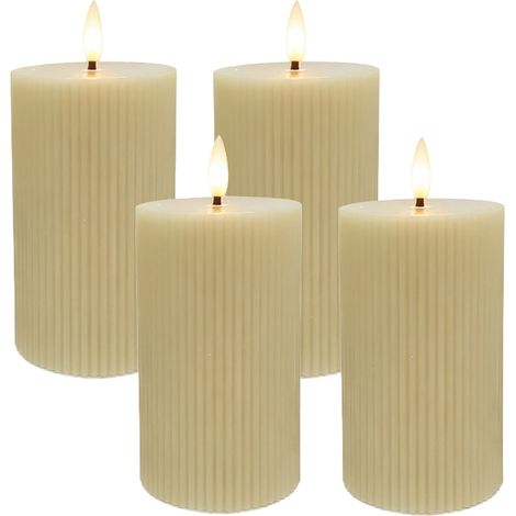 Led wachskerzen flammenlos flackernd 4er set