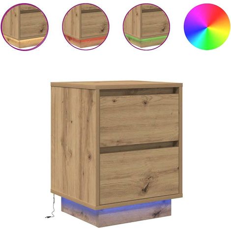 Maison Exclusive - Nachttische mit LED-Leuchten 2 Stk. Artisan-Ei