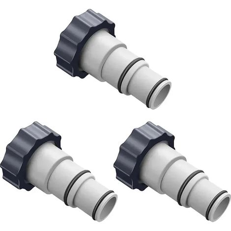 Accessoires de piscine (3 pièces) Adaptateur et connecteur de tuyau de piscine Intex 1 à 4 pièces filetées pour système de filtration de pompe de piscine hors sol, remplacement universel (1/5)
