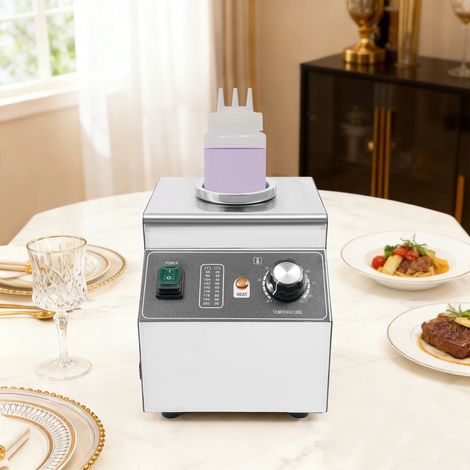 Soßenwärmer Edelstahl Soßenspender 30-85 °C Thermosauce Schokoladensoßenwärmer Senf-Ketchup-Spender 80W 650ML