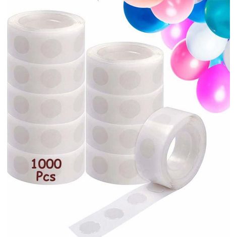 1000 Pcs Points de Colle Ballon, Colle Ballon Double Face Dots Ruban Colle, Amovible Autocollant Point Adhésif (10 Rouleaux) (1/5)