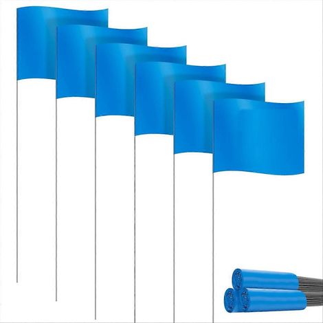 Lot de 30 petits drapeaux de balisage pour pelouse, en PVC, bleus. (1/5)