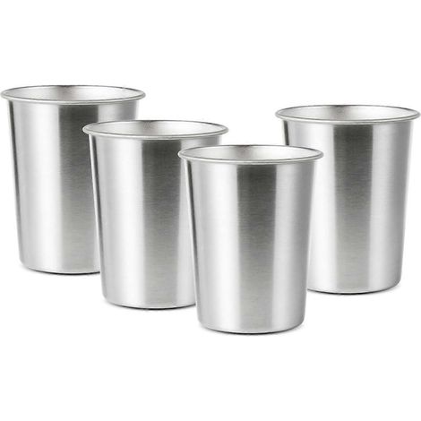 Lot de 4 petits gobelets en acier inoxydable de 177 ml (6 oz), sans BPA, pour une boisson saine.