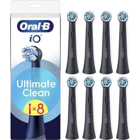 Testine ORAL-B - Ricariche iO Ultimate Clean - Confezione da 8 - Nero (1/5)