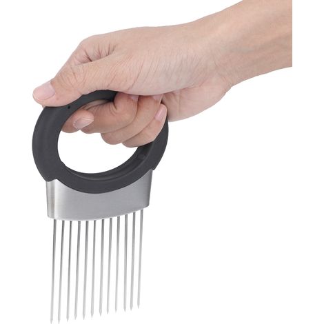 Porte-oignons, coupe-légumes et pommes de terre, fourchette à trancher en acier inoxydable avec désodorisant (1/5)
