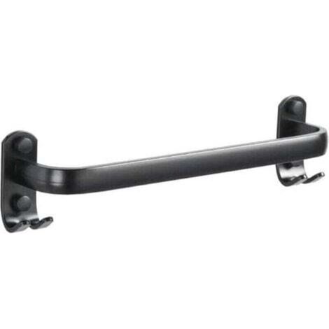 Barre porte-serviettes pour salle de bain - Support mural pour torchons de cuisine - Noir - 40 cm,--TRIMEC (1/4)