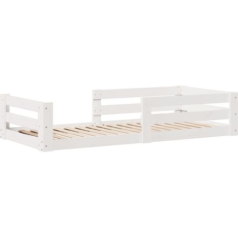 Cama sin colchón madera maciza de pino blanca 70x140 cm vidaXL (1/4)