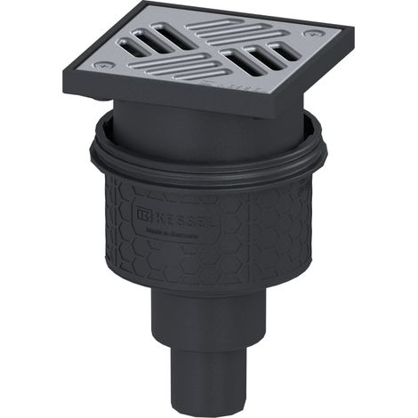KESSEL-Scarico a pavimento/soffitto Practicus - DN 50, vert., griglia a fessura, avvitato, 45250.11