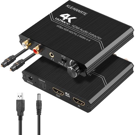 Convertisseur audio stéréo stéréo optique 3,5 mm HDMI vers SPDIF avec contrôle du volume (1/5)