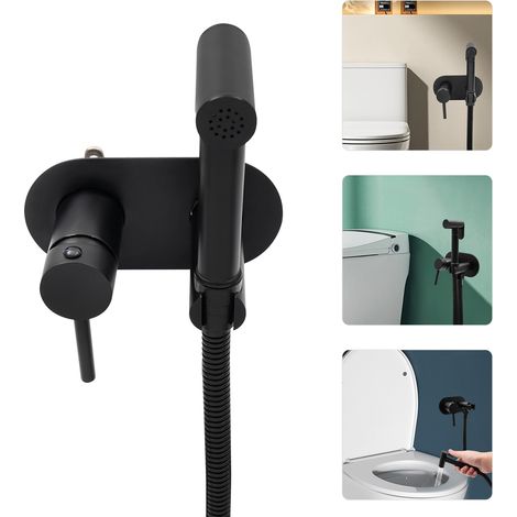 【Chauffage et ventilation】Kit Douchette wc, Pulvérisateur de Toilette pour Bidet Mural Laiton, Douchette à Main Bidet Haute Pression Kit pour l'hygiène Personnelle,Mélangeur Eau Froide et Chaude (1/5)