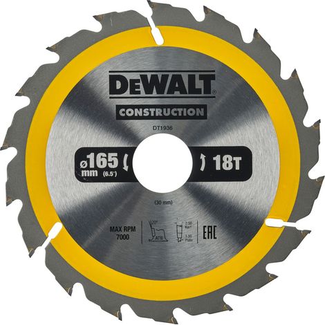 DEWALT DT1936-QZ Elite circular saw blade 165mm x 30mm x 18T